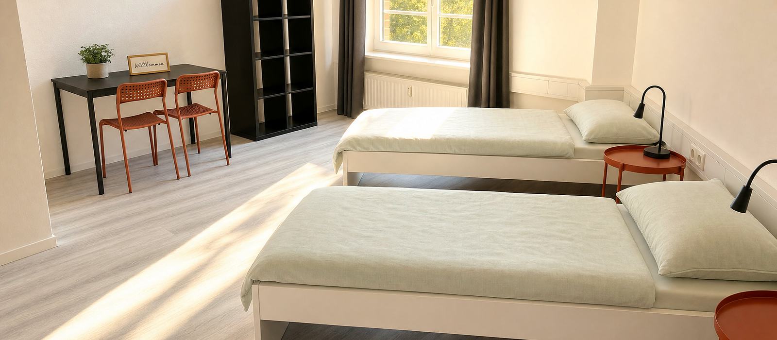 Zweibettzimmer in einer Living-21-Wohnung in Erfurt